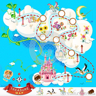 Pirate Treasure Map â€“ Sky Castle Stock Photo